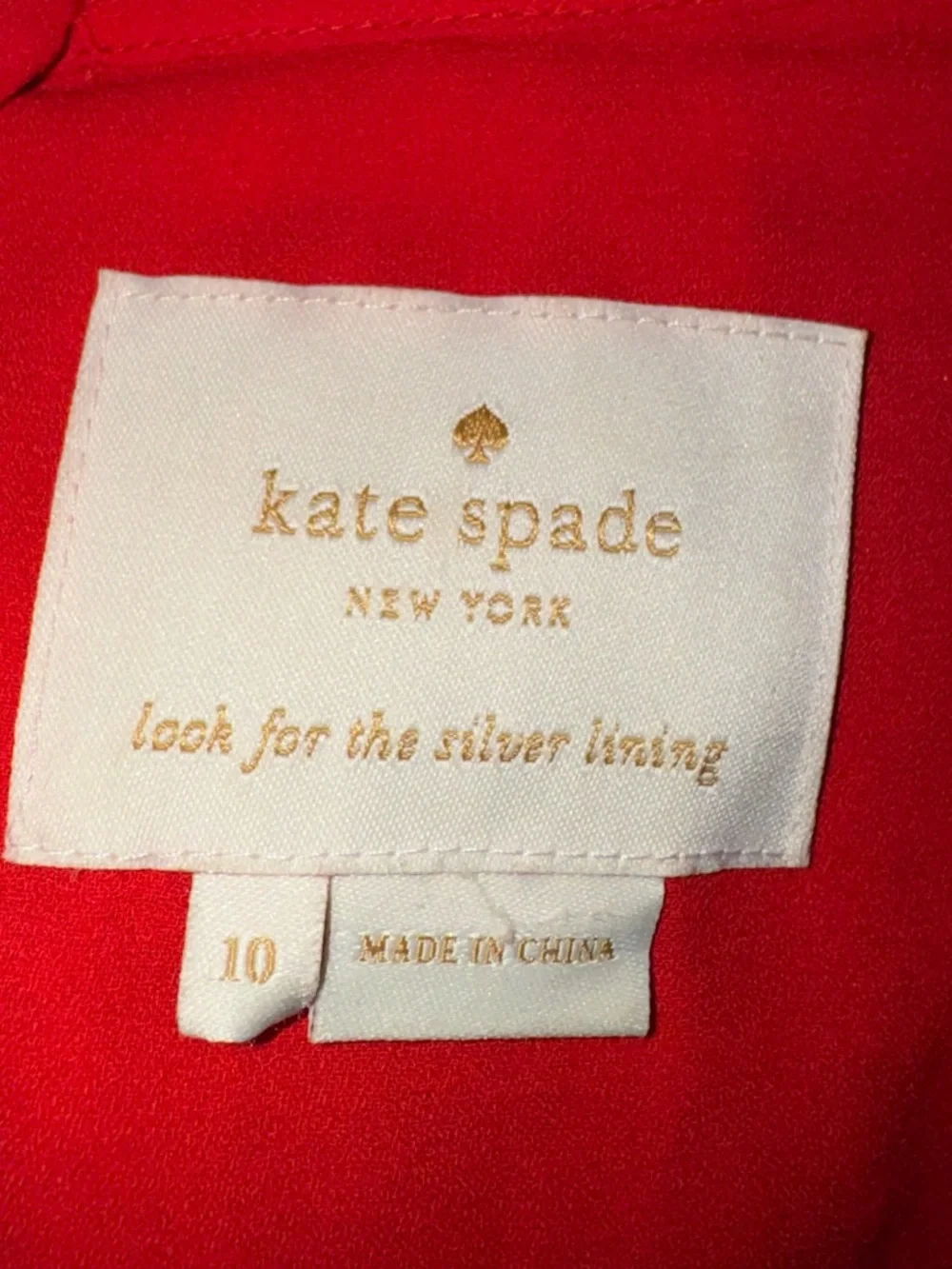 kate spade Red Long-Sleeve Heartbeat Silk  Midi Dress - Picture 15 of 16